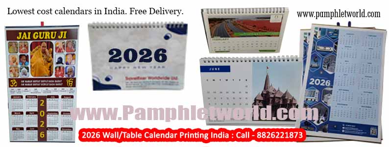 Same day calendar printing in Delhi-ncr for the year 2026