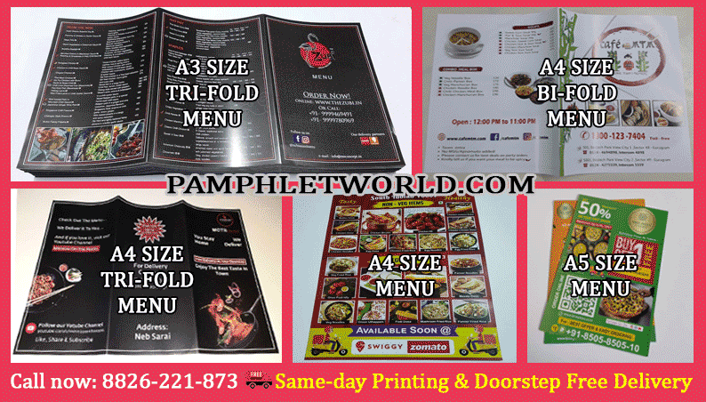 Menu card printing