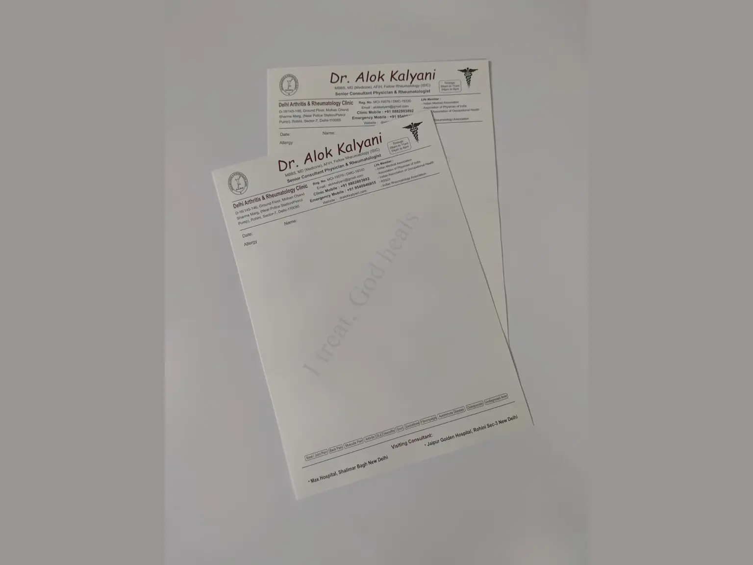 A4 size Letterhead printing for Doctors