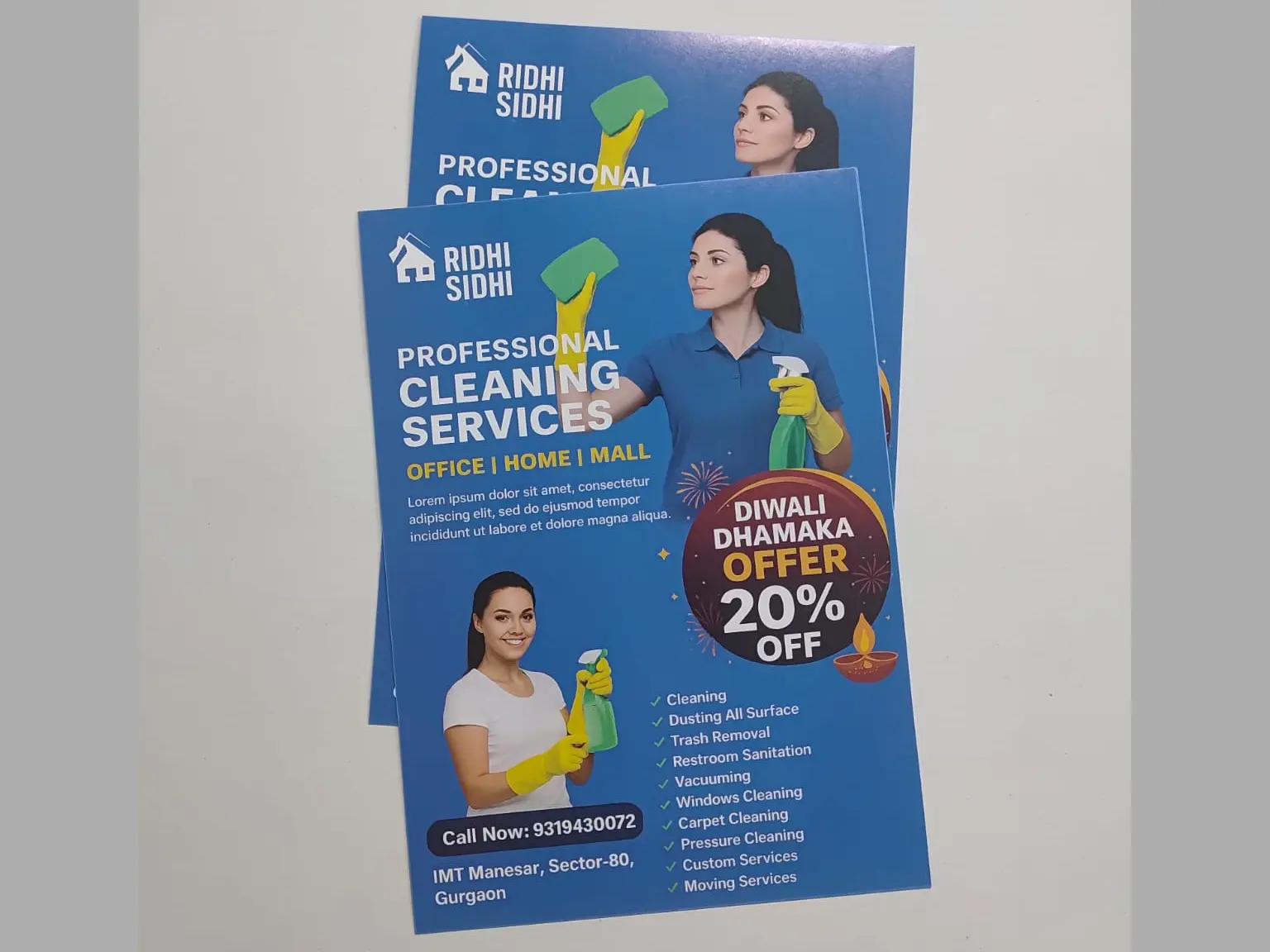 Cleaning services pamphlet printing