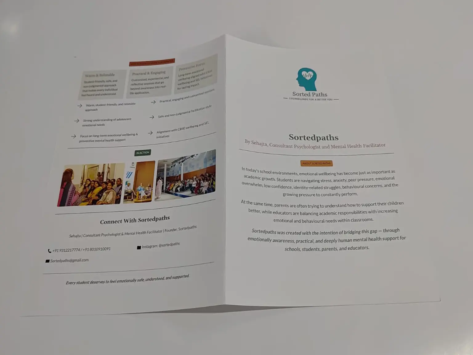 A4 size bi fold brochure printed for Sortedpaths