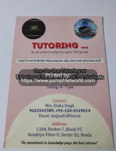 Home tuition leaflet printing