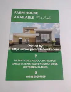 Leaflet printed for a Farm House Seller company