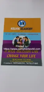A4 size pamphlet printed for Kelvin Academy