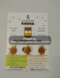 A4 size pamphlet printed for a home made medicine unit